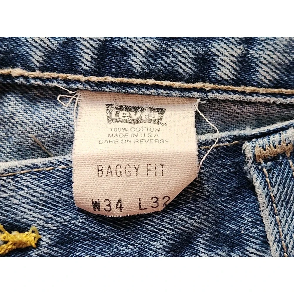 Vintage Levis SilverTab Baggy Jeans Mens 34x32 (Fits 34x31) Medium Wash USA 1996